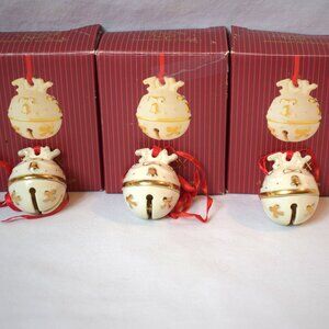 Lenox Just Jingles Joy Bell Set of 3 Jingle Bells For Christmas Tree Decoration